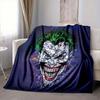 1Pc Joker'S Wild Smile Flannel Blanket, Soft And Comfortable, Casual Warm, Camping Travel, Christmas, Halloween Xmas Gift L1533