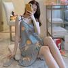New Suspender Nightgown Women's Summer with Chest Pad Fresh and Cute Student Korean Version of Sexy Pajamas Can Be Worn Outside Loungewear