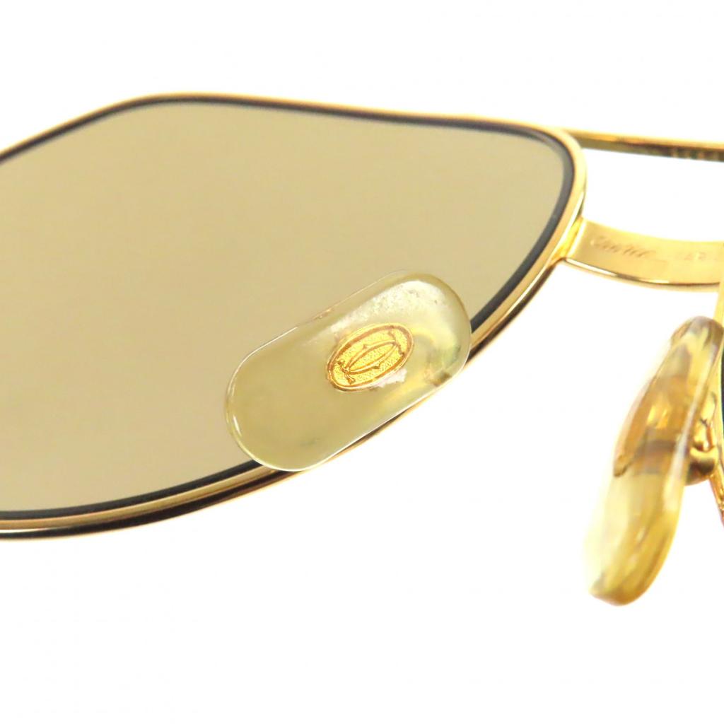 Ausgezeichnete Cartier Sonnenbrille Santos de Cartier Gold bordeaux Herren Gebraucht