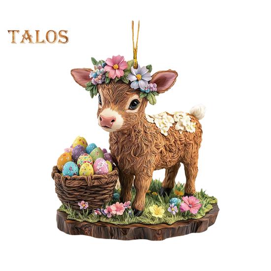 

Пасхальный кролик брелок мультфильм теленок кролик кулон сумка подвеска акриловое зеркало заднего вида автомобиля украшение подарок на День святого Валентина Пасха коричневый