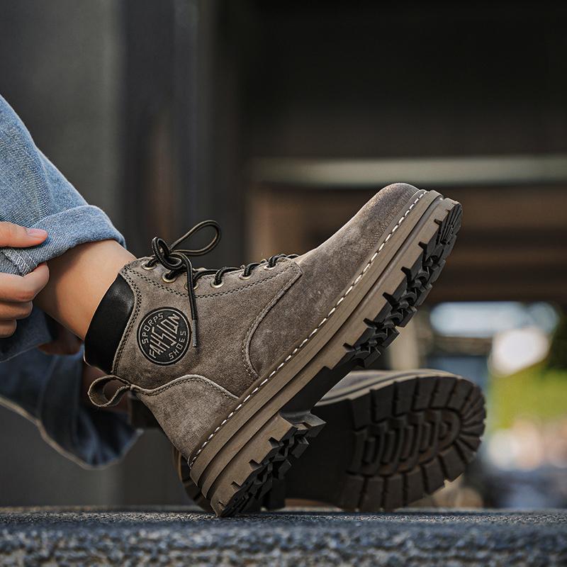 Fashion Men's Boots 2025 The Latest Leisure Comfortable Spring Summer Autumn Winter Leather Rhubarb Tough Man Wind Help Men's Shoes