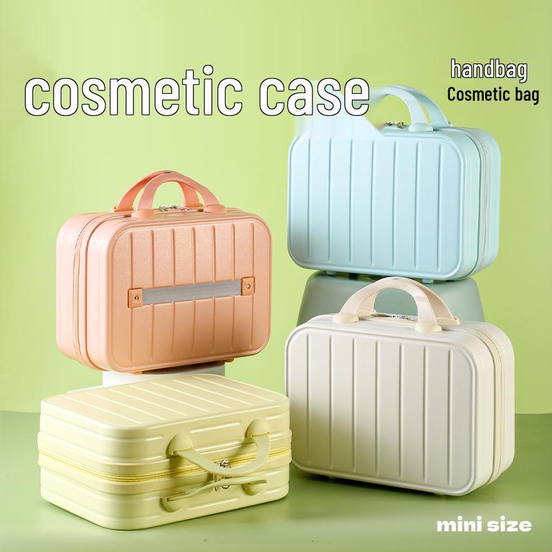 14-Inch Women's Portable Makeup and Toiletries Storage Box with Suitcase Hook