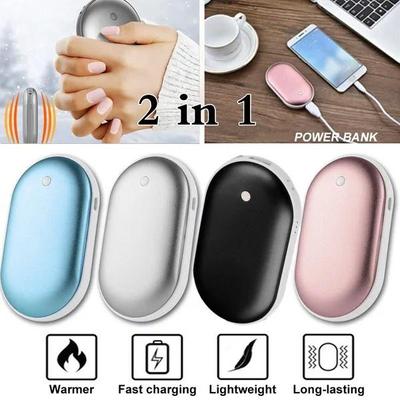 2 In 1 MIni Portable Hand Warmer Power Bank Pocket Warmer Rechargeable Double-Sided Heating Handwarmer