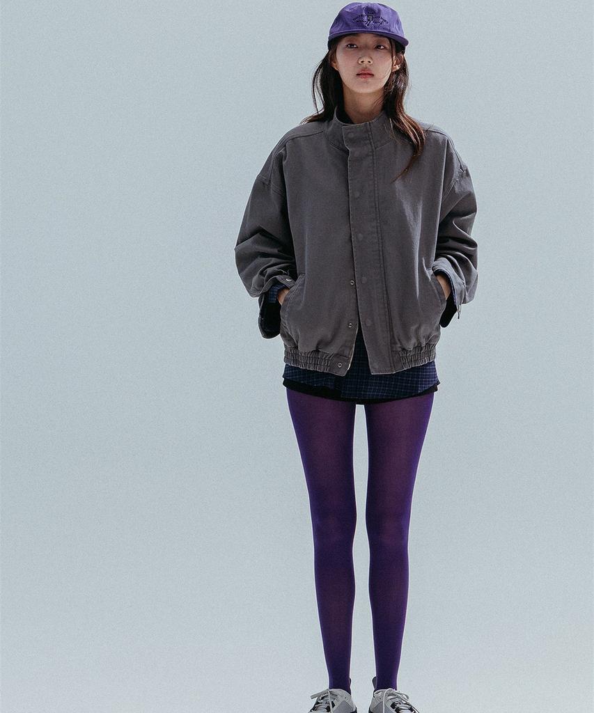 ANNEHEARTS Washed High Neck Jacket_Gray
