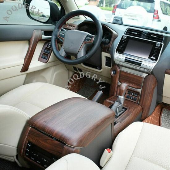 Wood grain Interior Steering wheel trim strips For Toyota Prado FJ150 2018-2021
