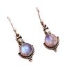 Thai Silver Moonstone Tassel Earrings - Retro Creative Design for Women