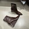 Fashion SUOJIALUN 2025 New Brand Women Short Boots Fashion High Wedge Heel Ladies Elegant Ankle Boots Shoes Outdoor Dress Chelsea Pumps