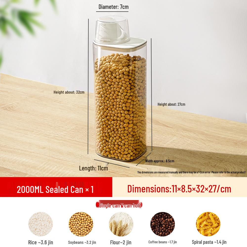 Cereal Storage Jar: Transparent, Insect & Moisture-Proof, Food-Grade Kitchen Container