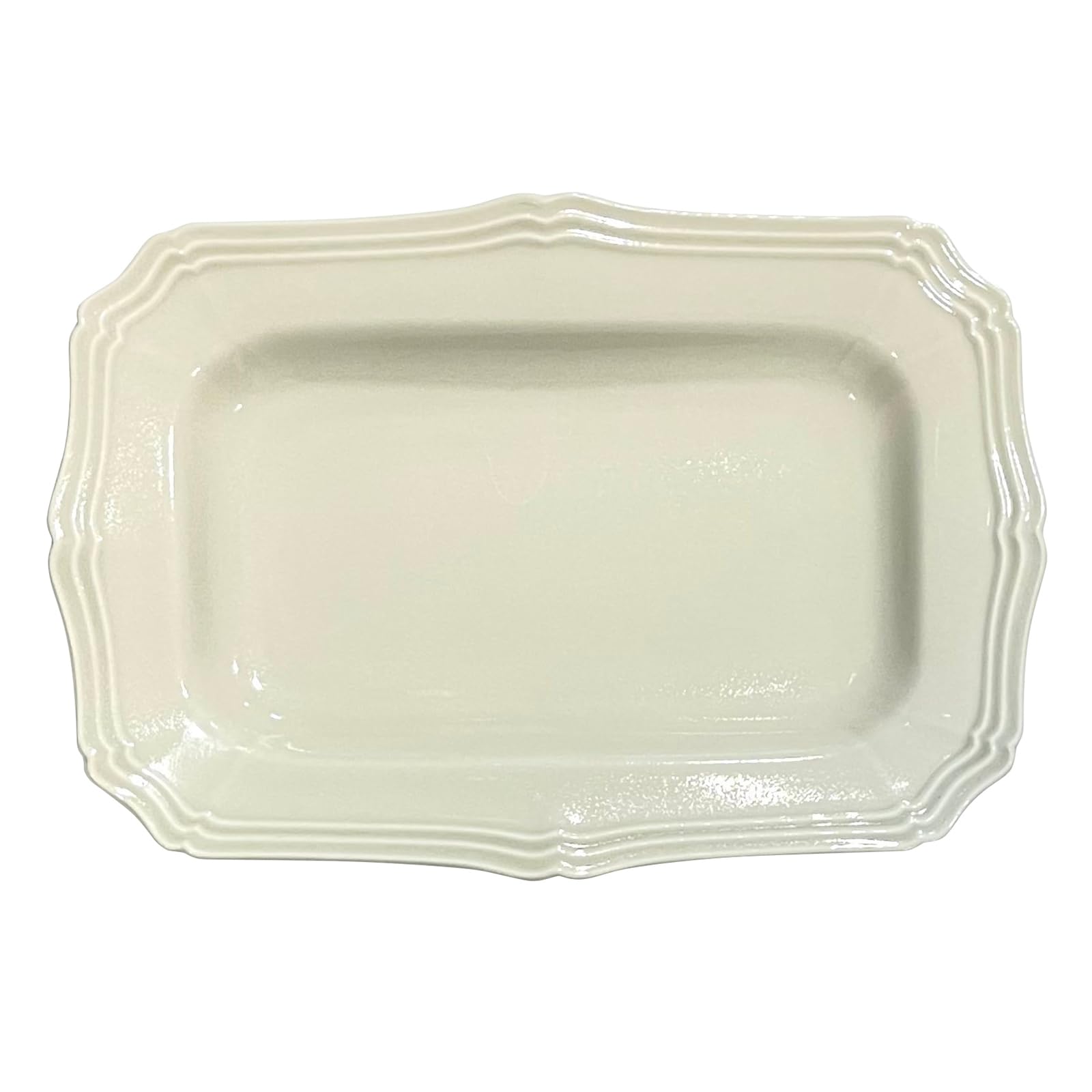 

Hasami ware square plate, side plate, Aizome Kiln RINKA, square plate, medium, ivory and white, approximately 24 x 17 cm