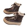 Autumn and winter 2025 versatile platform short boots velvet cotton shoes non-slip heightening snow boots women's warm mother snow boots