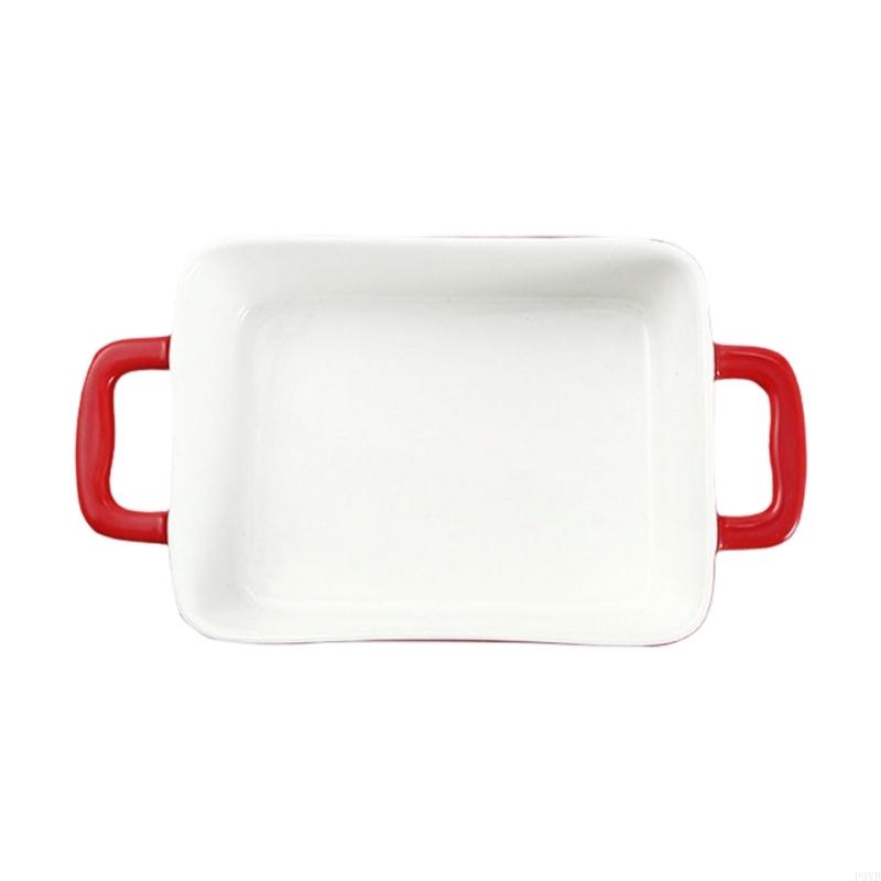 Microwave Safe Ceramic Baking Dish For Oven Cooking And Cake Making In Red Yellow Blue P9YB
