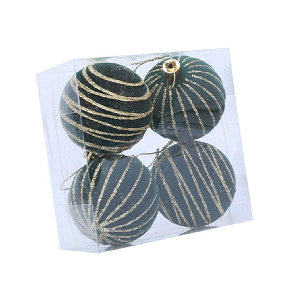 1 Box Flocking Ball Christmas Tree Decorations Multi Color Holiday Ornaments For Festival Home Party Decoration