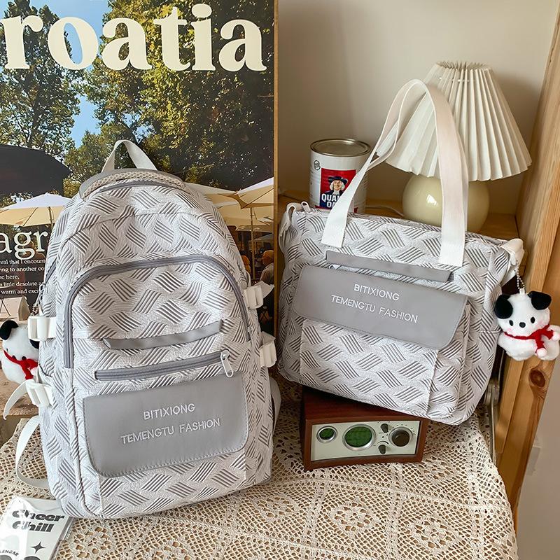 Children's Primary School Students Girls Color Blocking Backpack Middle School Students Junior High School Students Backpack