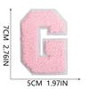 Roaring Sky A-Z Pink Chenille Embroidery Patch: 7cm Iron-on Sticker for Bags