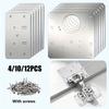 4/10/12 Pcs Hinge Repair Plate Kit with Screws, Heavy Duty Fixing Bracket for Cabinet, Wardrobe & Furniture Door Reinforcement
