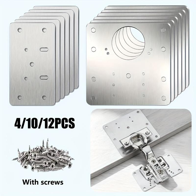 1/11/11 Pcs Hinge Repair Plate Kit with Screws, Heavy Duty Fixing Bracket for Cabinet, Wardrobe & Furniture Door Reinforcement