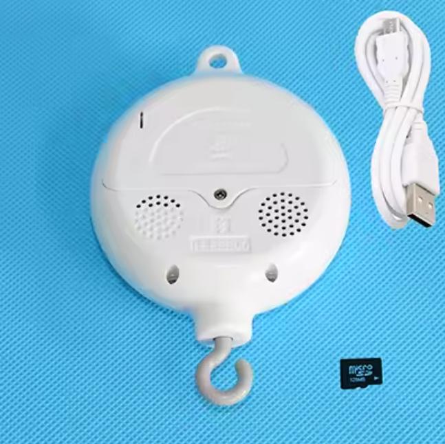 Babyrasselspielzeug 0-12 Monate Weißes drehbares Mobile am Bett Musikalisches Mobile für Neugeborene Bettglocke Spielzeughalter Halterung Baby Spielzeug für Jungen Mädchen