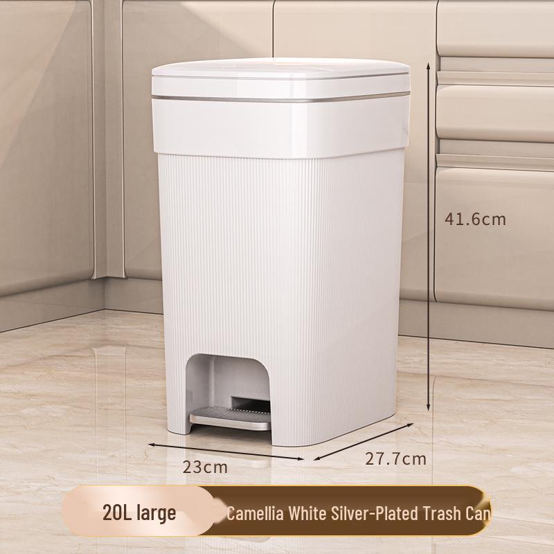 Pedalstyrd soptunna med lock för hemmabruk: Badrum, Kök, Sovrum