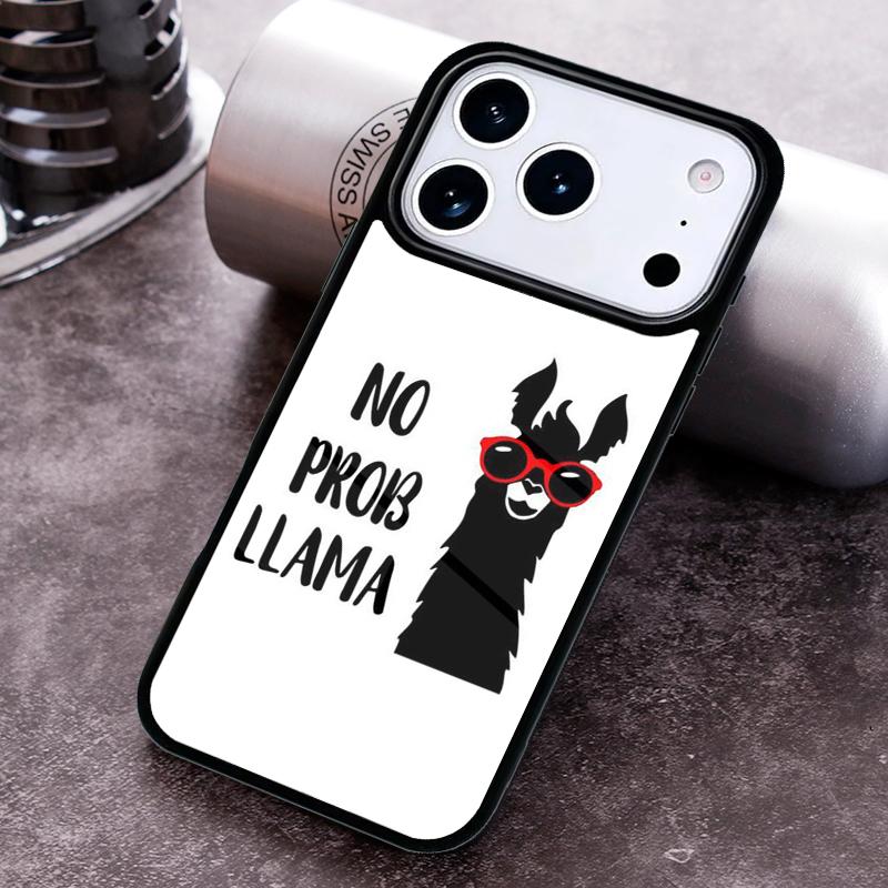 No Drama Prob Llama Lama Phone Case for iPhone 17 16 15 Pro Max Air 14 13 12 11 Plus Shockproof Capa Cover