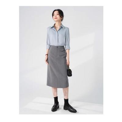 New Shoulder Shirt White Shirt Long Sleeve Design  Shirt Temperament Loose Top