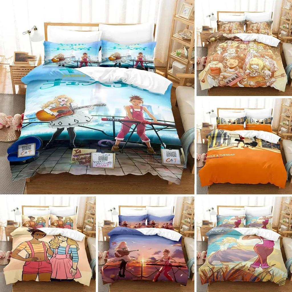 3D Carole & Tuesday Bedding Set Duvet Cover Sheet Printed Bed Set Pillowcase Bed Full Queen King Size Comforter Bedroom