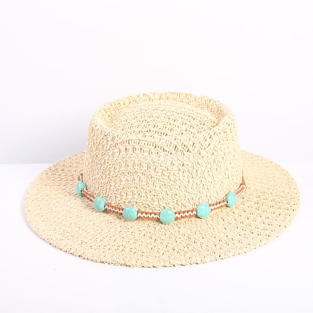 Popular fashion hollow woven concave-convex top straw hat men's and women's fashion summer sunscreen sunshade straw hat