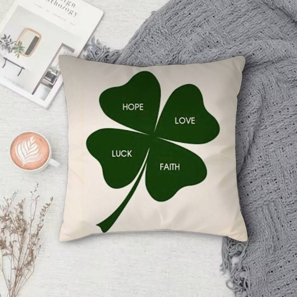 St Patricks Day Outfits Double-Sided Printed Square Pillow Cover Decorative Cushion Cover For Sofa Bedroom Bedside