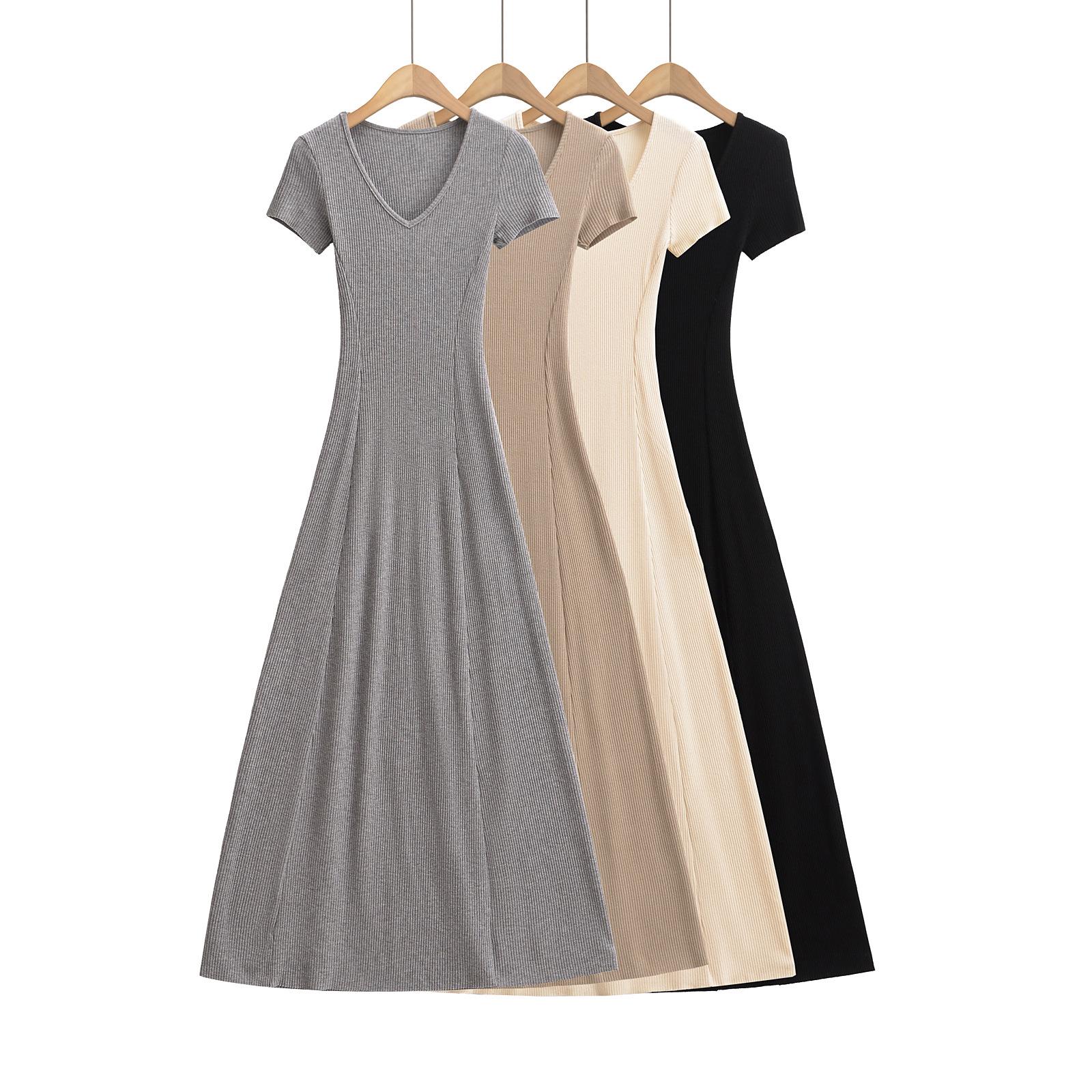 

2025 Summer V-Neck Waist-Cinched A-Line Mini Dress Medium