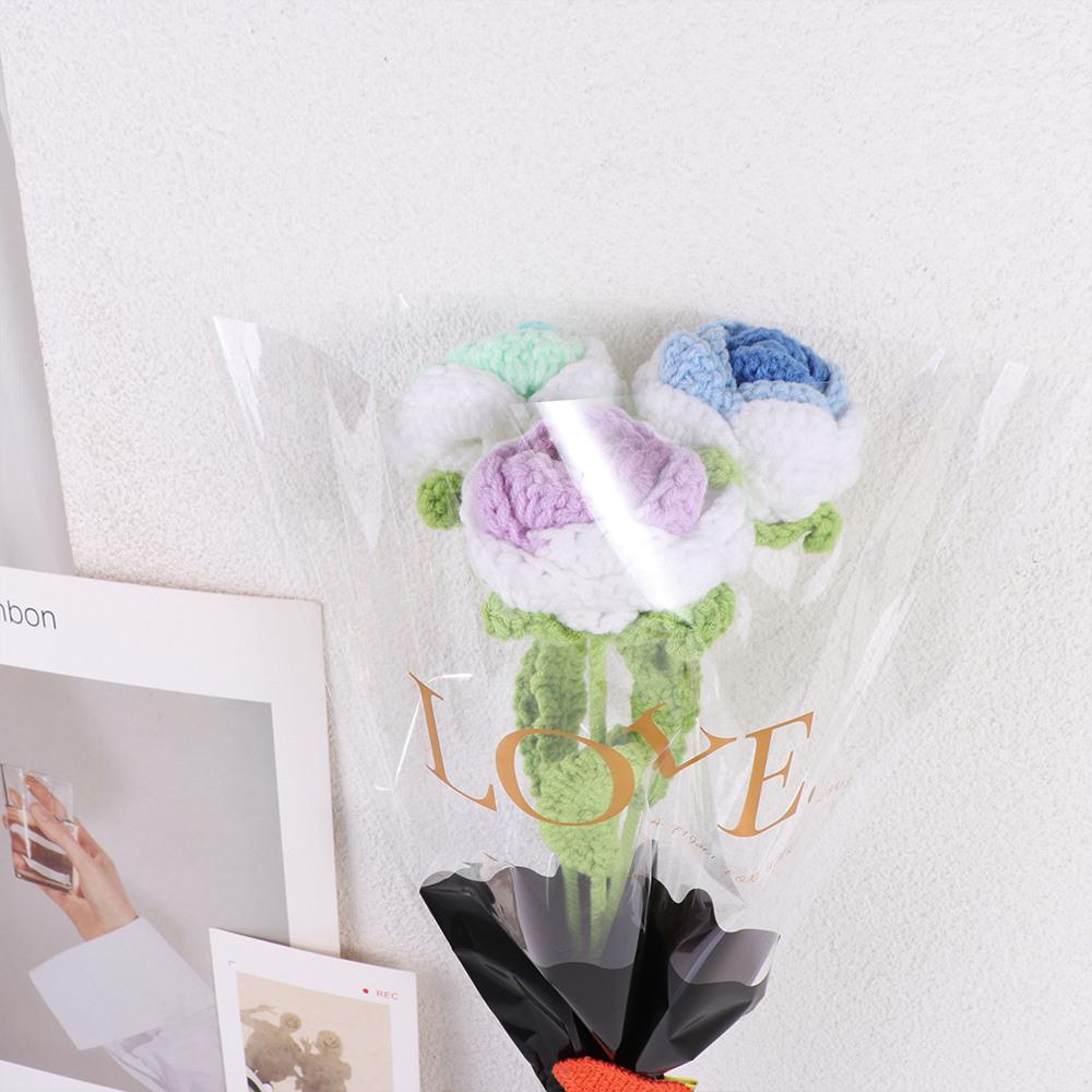 50pcs Transparent Flower Packaging Bag Waterproof Plastic Bag Wrapping Paper Package Supplies Bouquet Packing Material