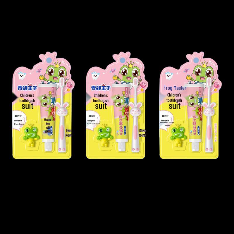 FROGPRINCE Miaoqiwa 712 Children s Toothbrush & Toothpaste 3-Pack