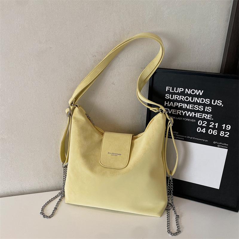 Tote Bag Women's 2025 Autumn New Large-capacity Backpack Solid Color Fashion Shoulder Messenger Bag Trendy Multi-purpose Bag