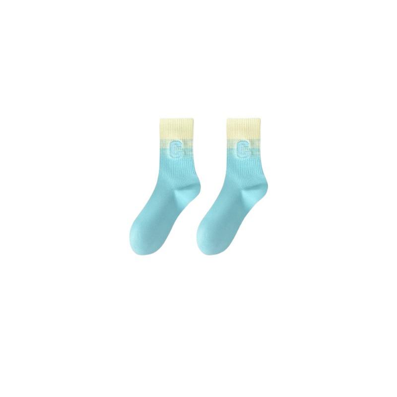 Women's Mid-calf Summer Thin All-cotton Socks Running Sports Socks Professional Fitness Yoga Long Socks with Shark Pants Deodorizing
