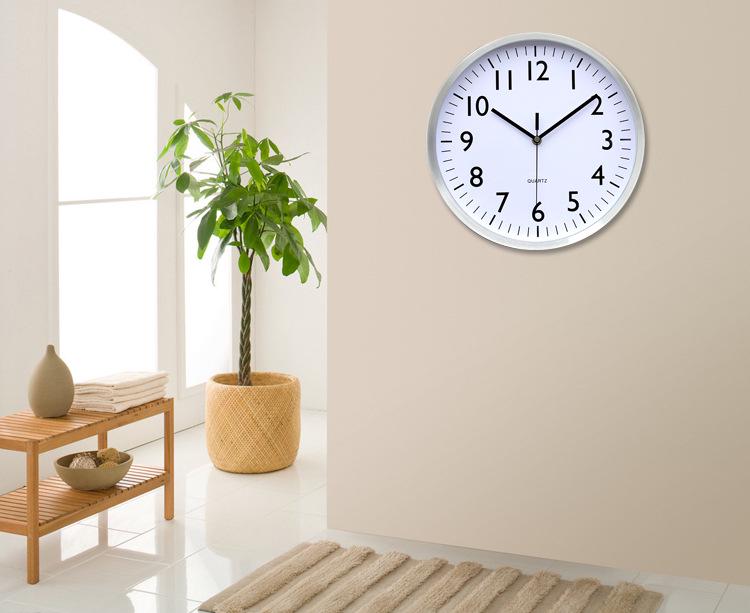 12" Minimalist Silent Metal Wall Clock - Round, Stylish, Simple Home Design, Customizable
