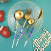 Mirror Golden Stainless Steel Cutlery Creative Christmas Personalized Christmas Complete Dinner Dinnerware Cuisine