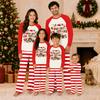 Family Matching Christmas Pajamas Set with Neck Long Sleeve Top and Pants