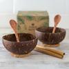 Natural Coconut Bowl Wooden Handmade Coconut Bowls For Eating Tableware Fork Spoon For Dessert Fruit Salad Mixing Rice