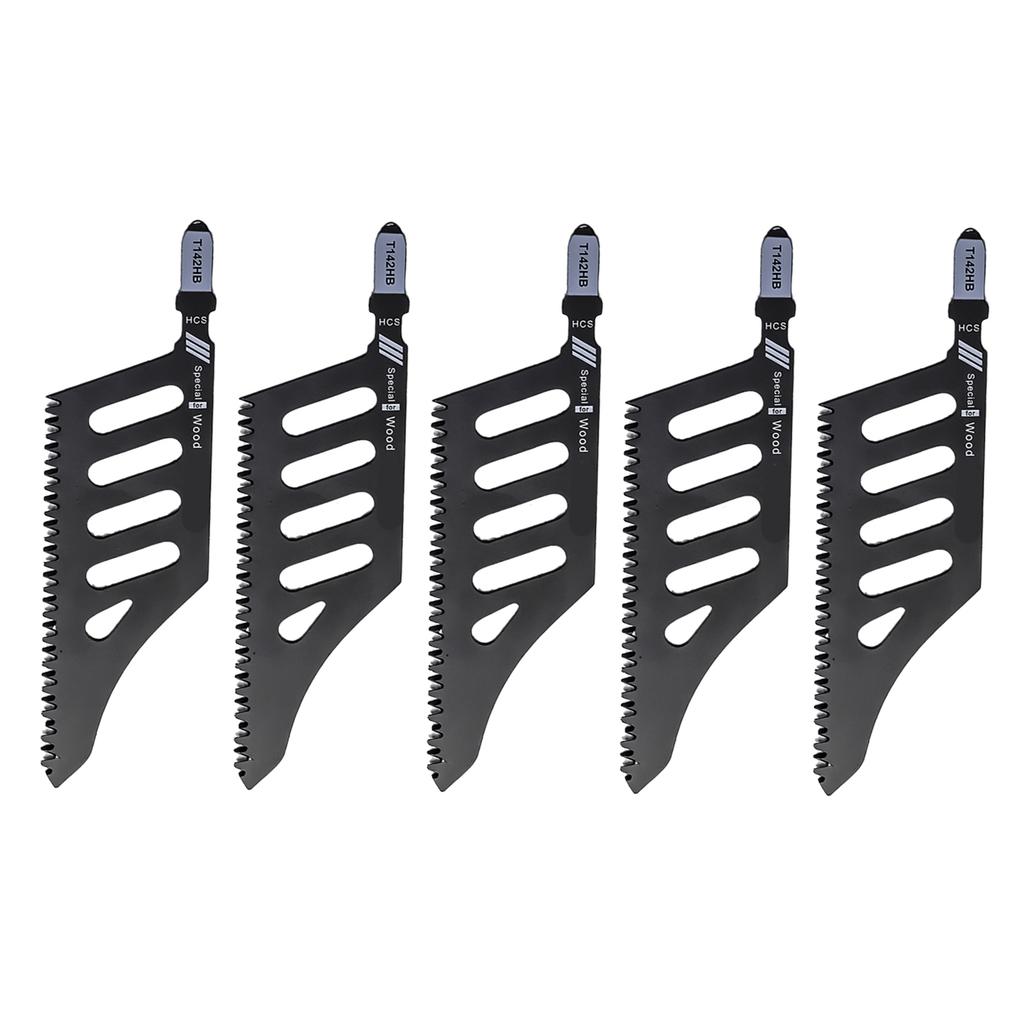 5 Pcs Flush Cutting Jigsaw Blade High Carbon Steel Irregular Curve Saw Blades with Handle for Softwood Fiberboard