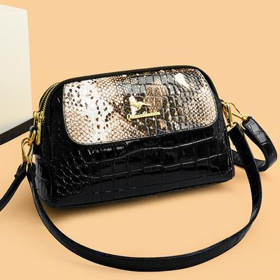Crocodile Pattern Snake Pattern Women's Bag New Fashionable Women's Handbag One-shoulder Crossbody Bag Leopard Pattern Bag