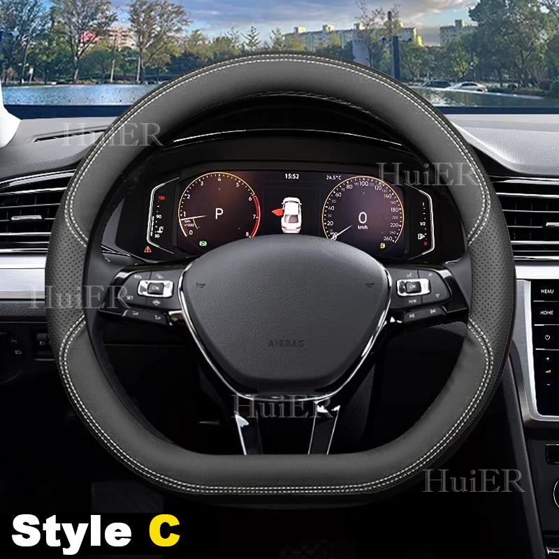 For VW Volkswagen T-Cross D Type Steering Wheel Ultra Thin Leather Steering Protector Anti Scratch Non-slip Auto Accessories
