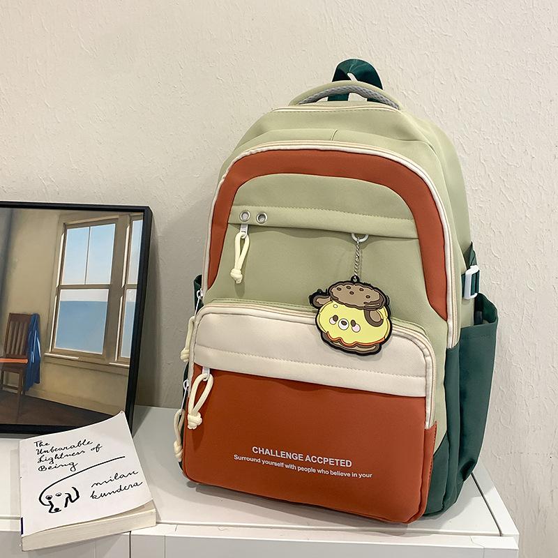 Contrast Small Fresh Korean Version of Mori Backpack Leisure Large Capacity Junior High School Students Schoolbag Girl Cute Backpack.