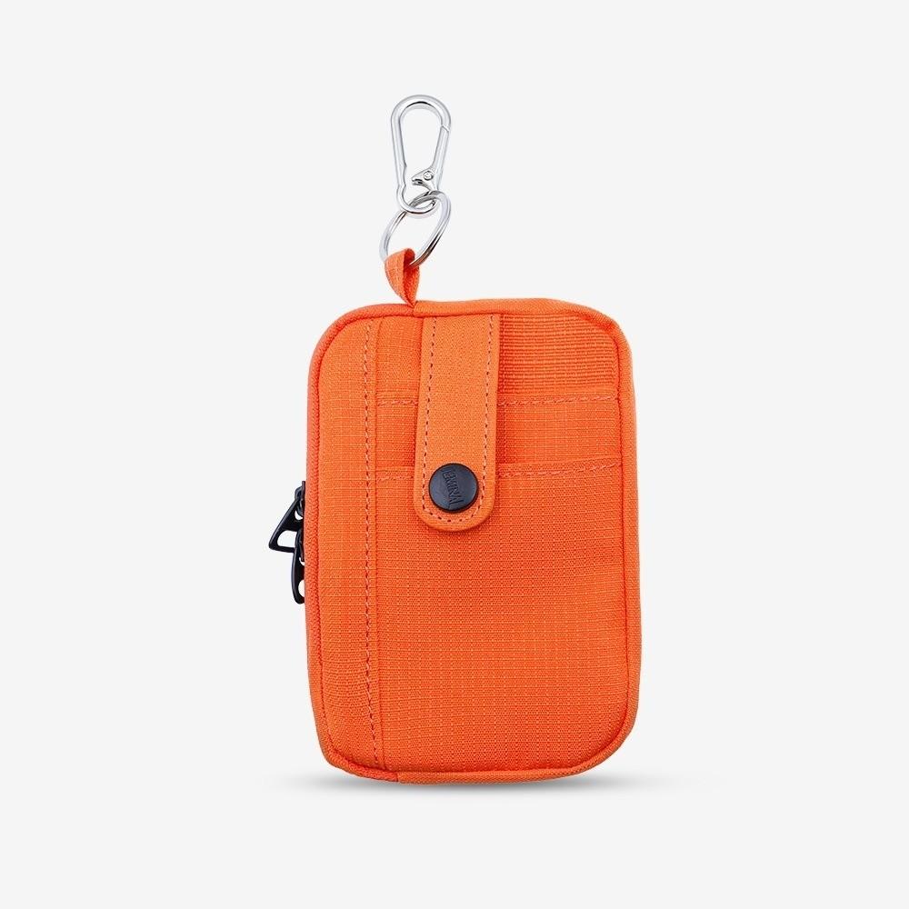 Portable Canvas Earphone Bag Square with Hanging Hook Mini Storage Bag Solid Color Ultralight Travel Coin Purse