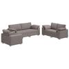 3 Piece Sofa Set In Taupe 219 X 80 X 82 Cm Linen Blend Fabric