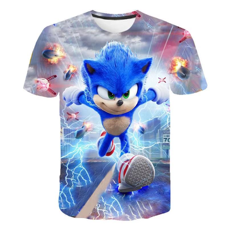 2026 Sonic Shadow The Hedgehog T Shirt For Men Women 3D Print Anime Graphic Tee Short Sleeve Round Neck Casual Streetwear Tops