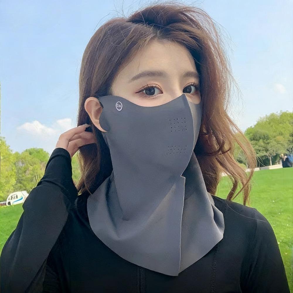 

UV Protection Ice Silk Face Cover Washable for Outdoor Workout серый