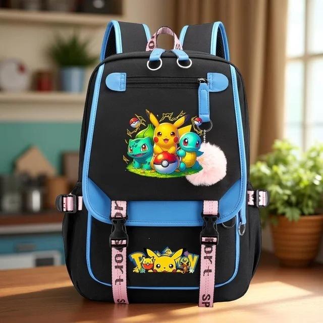 Set Zaino Scolastico da 3 Pezzi per Studenti Zaino Scolastico di Grande Capacità in Tessuto Oxford con Tracolla e Astuccio
