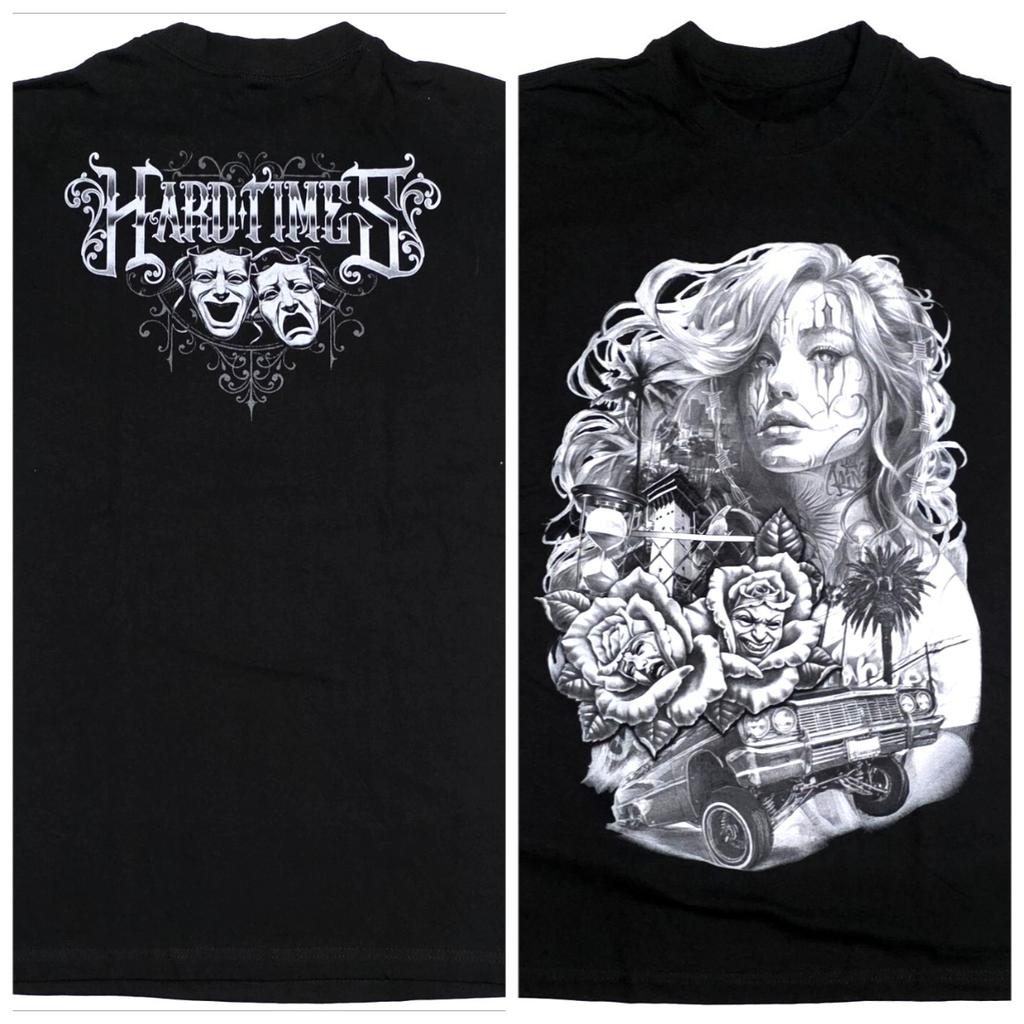 HARD TIMES T-shirt Urban Streetwear  Tee Black New Men's and Women's Same Crew Neck Pure Cotton T-shirt
