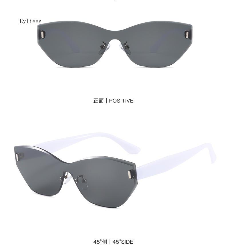 

New Vintage Retro Vintage Unique Frameless Sun Protection Glasses Women Adults Cat-Eye Black Vision Optical Lenses Spectacles Designer Men Adults