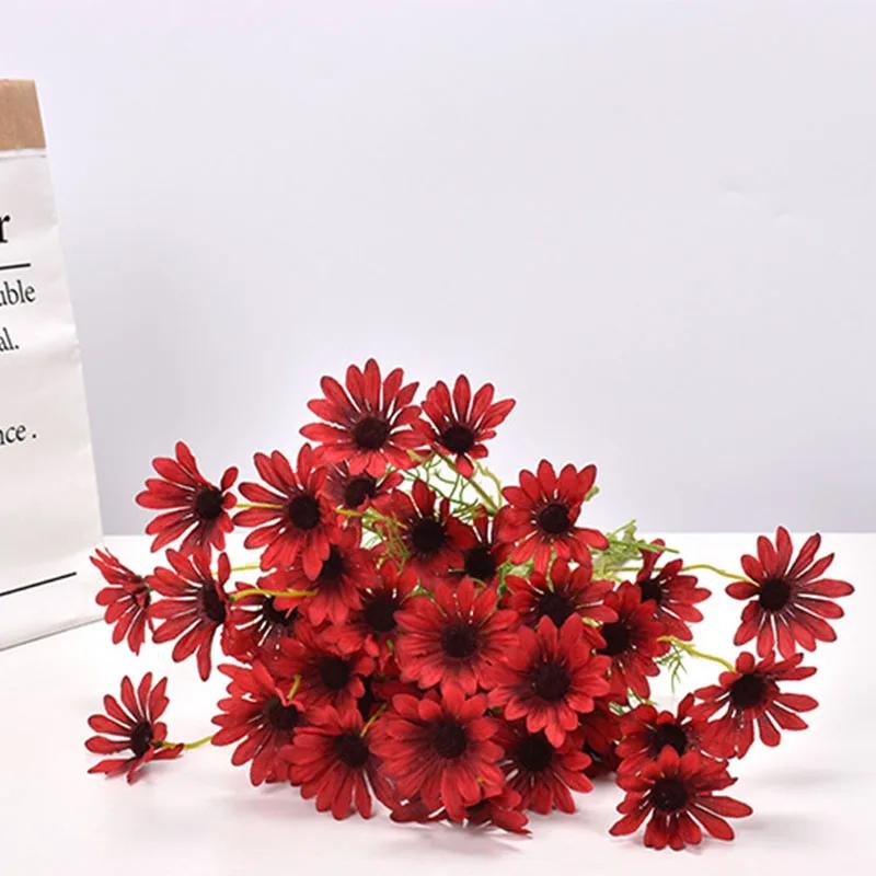 Top Quality Artificial Daisy Flowers Home Decor Fake Yellow Daisy Bouquet for Living Room Party Wedding Decoration Mother's Day