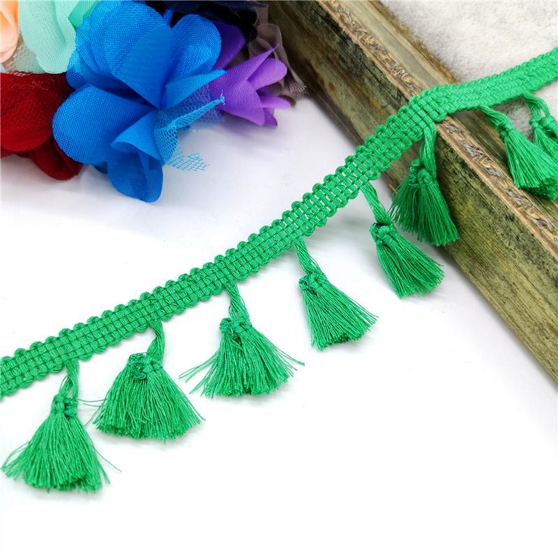 2 Yards Spitzenbesatz Nähband Quaste Fransen Baumwolle Ethnisch Lateinisches Kleid Bühne Bekleidung Vorhang Dekorativ DIY
