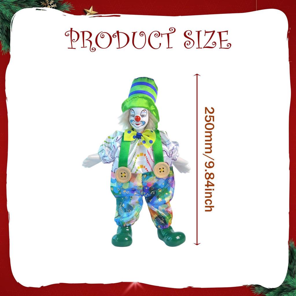 Ceramic Clown Doll Harlequin 25cm Lovely Smiling Home Decoration Figure Kids Toys for